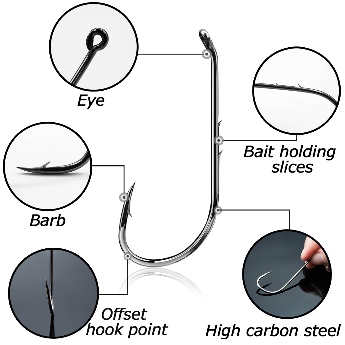 9KM Baitholder Fishing Hooks 5 - огляд і ціна Fishing Hook Circle